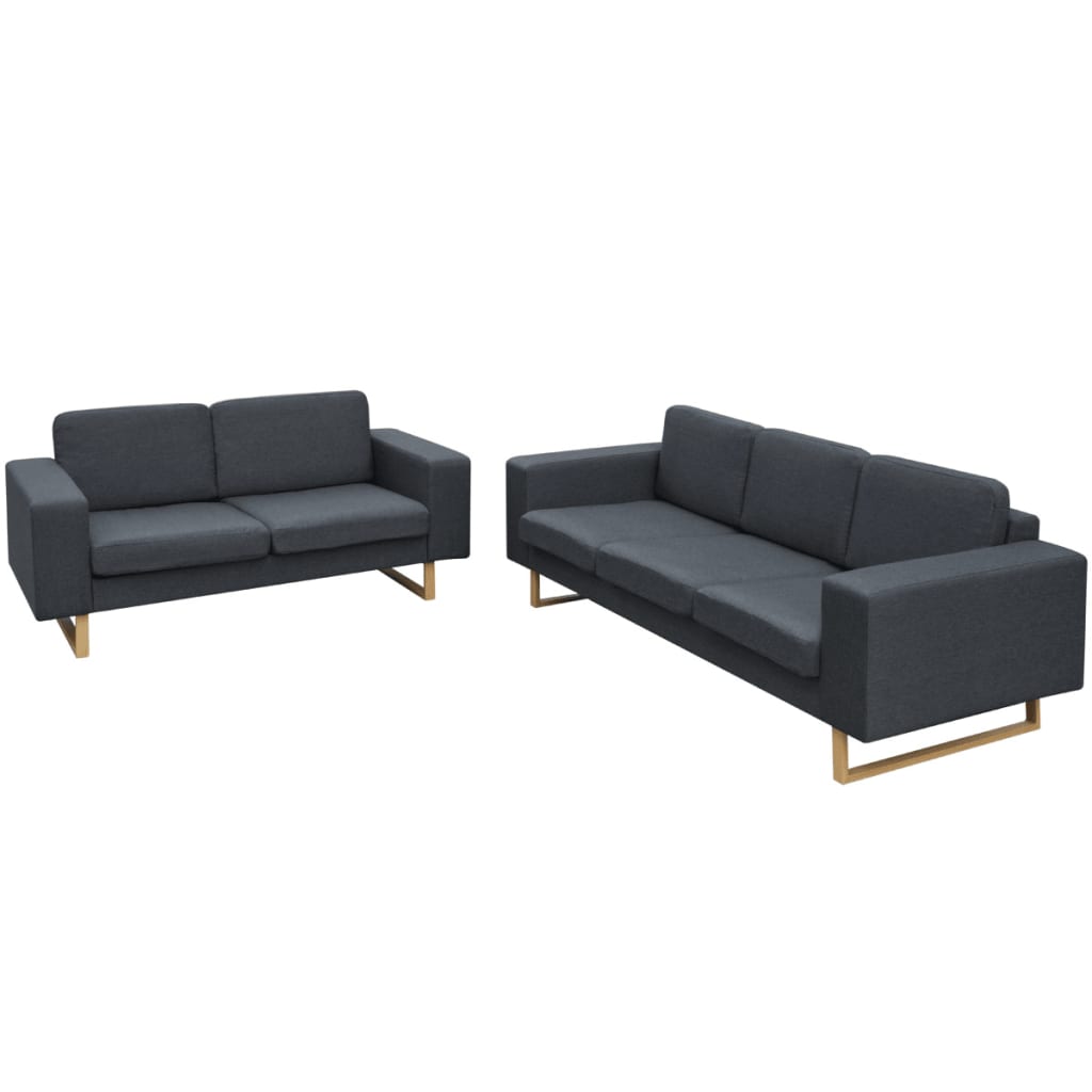 NNEVL 2-Seater and 3-Seater Sofa Set Dark Grey
