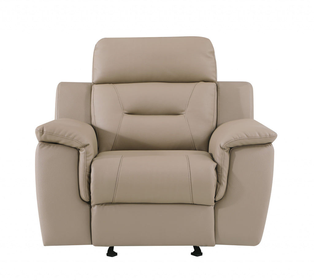 41" Beige Fascinating Leather Reclining Chair