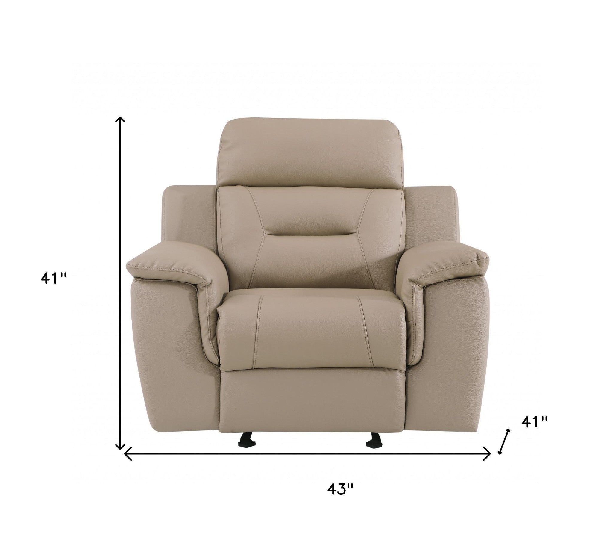 41" Beige Fascinating Leather Reclining Chair
