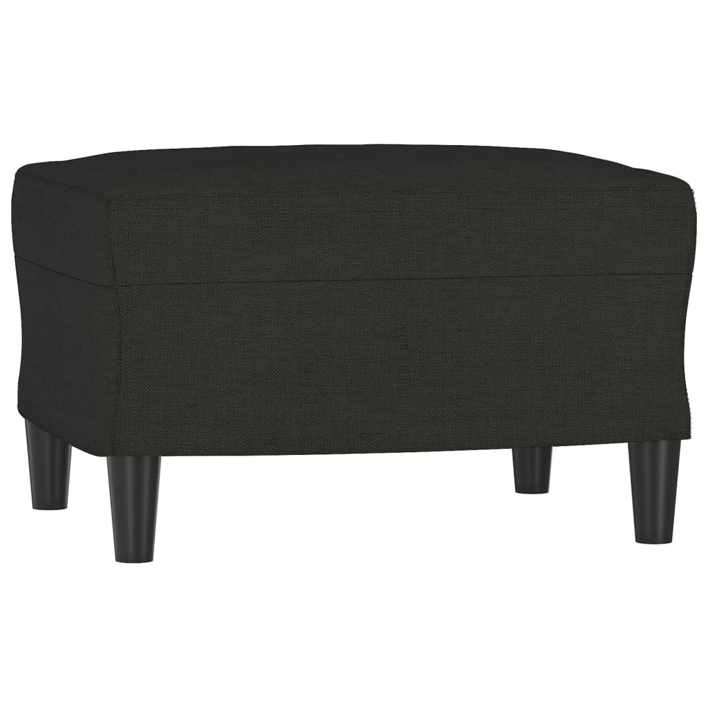 NNEVL 3-Seater Sofa with Footstool Black 180 cm Fabric