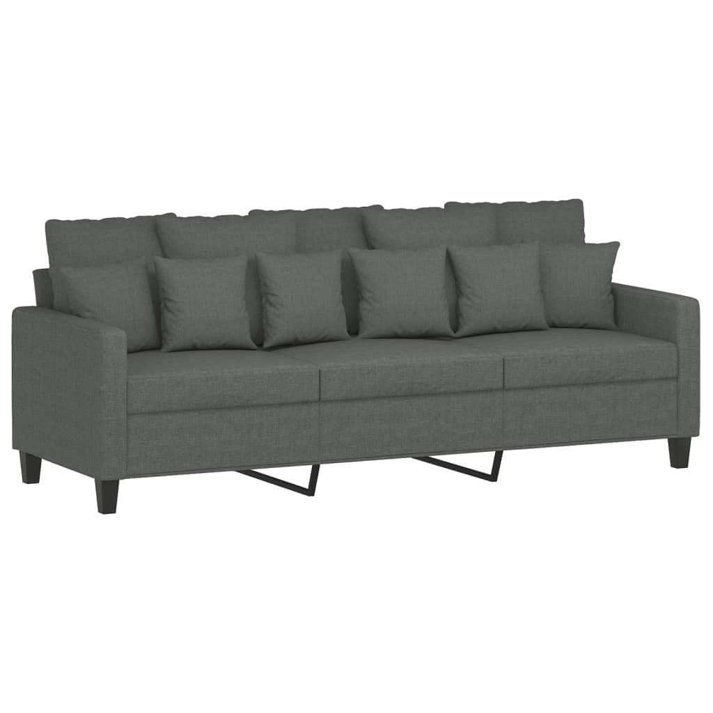 NNEVL 3-Seater Sofa Dark Grey 180 cm Fabric