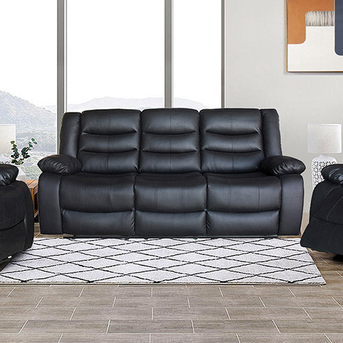 NNEDSZ Seater Recliner Sofa In Faux Leather Lounge Couch in Black